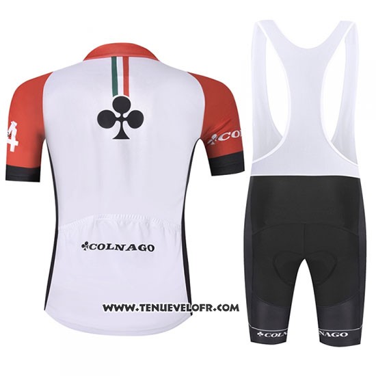 2019 Maillot Ciclismo Colnago Blanc Rouge Manches Courtes et Cuissard