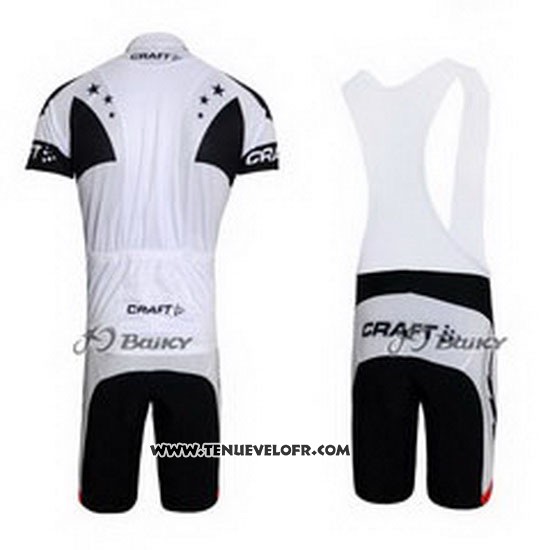 2011 Maillot Ciclismo Craft Blanc et Gris Manches Courtes et Cuissard