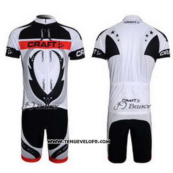2011 Maillot Ciclismo Craft Blanc et Gris Manches Courtes et Cuissard