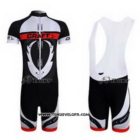 2011 Maillot Ciclismo Craft Blanc et Noir Manches Courtes et Cuissard