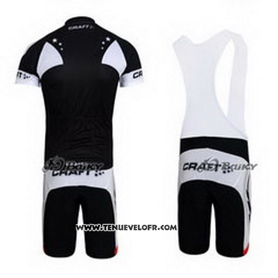 2011 Maillot Ciclismo Craft Blanc et Noir Manches Courtes et Cuissard