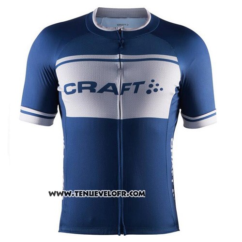 2016 Maillot Ciclismo Craft Blanc et Bleu Manches Courtes et Cuissard