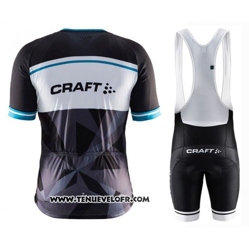 2016 Maillot Ciclismo Craft Bleu et Noir Manches Courtes et Cuissard