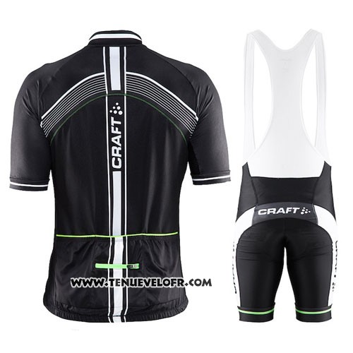 2016 Maillot Ciclismo Craft Vert et Noir Manches Courtes et Cuissard