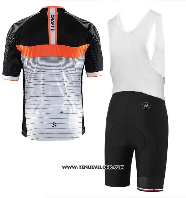 2017 Maillot Ciclismo Craft Gris et Noir Manches Courtes et Cuissard