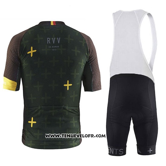2018 Maillot Ciclismo Craft Monument Fonce Vert Manches Courtes et Cuissard