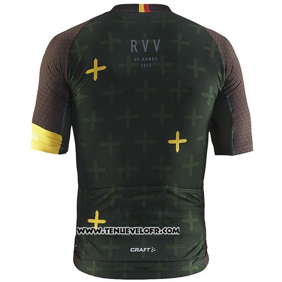 2018 Maillot Ciclismo Craft Monument Fonce Vert Manches Courtes et Cuissard