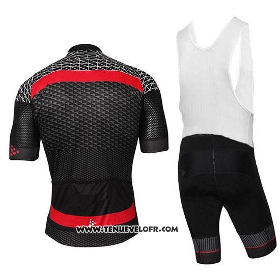 2018 Maillot Ciclismo Craft Route Noir Rouge Manches Courtes et Cuissard