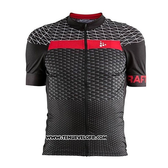 2018 Maillot Ciclismo Craft Route Noir Rouge Manches Courtes et Cuissard
