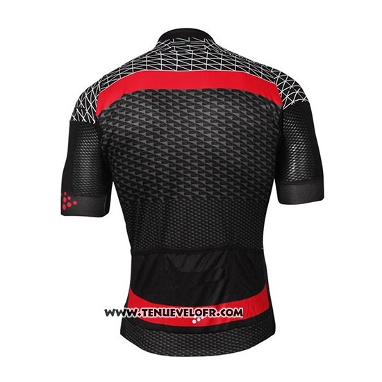 2018 Maillot Ciclismo Craft Route Noir Rouge Manches Courtes et Cuissard