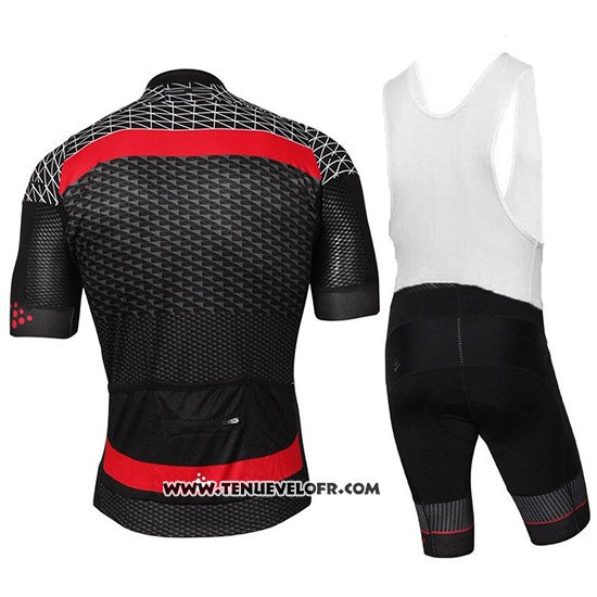 2018 Maillot Ciclismo Craft Route Noir et Rouge Manches Courtes et Cuissard