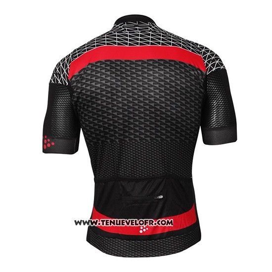2018 Maillot Ciclismo Craft Route Noir et Rouge Manches Courtes et Cuissard