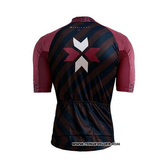 2020 Maillot Ciclismo Craft Fonce Bleu Rouge Manches Courtes et Cuissard