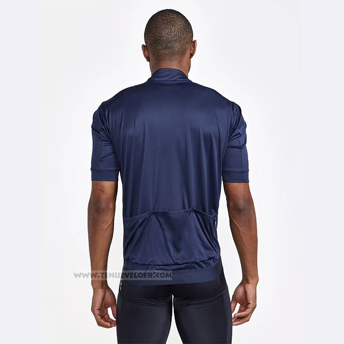 2023 Maillot Cyclisme Craft Bleu Manches Courtes Et Cuissard