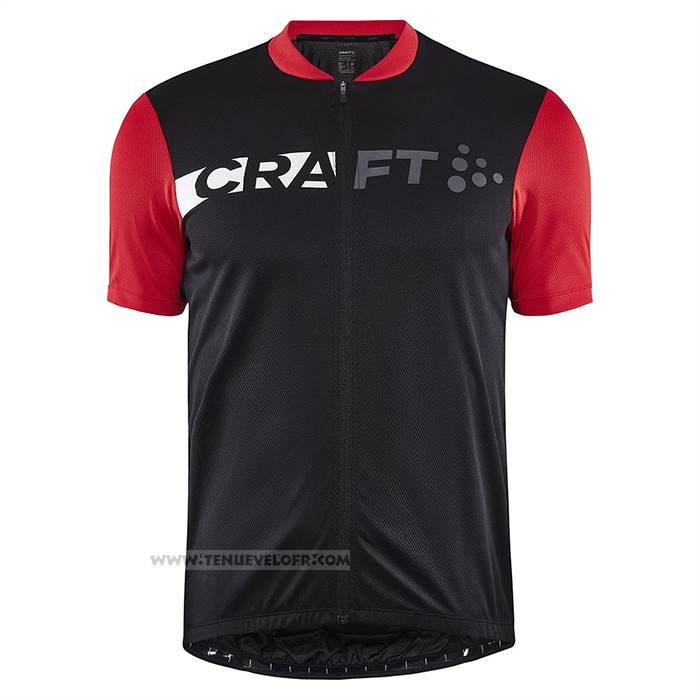 2023 Maillot Cyclisme Craft Rouge Noir Manches Courtes Et Cuissard