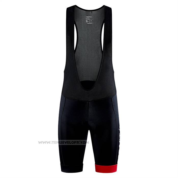 2023 Maillot Cyclisme Craft Rouge Noir Manches Courtes Et Cuissard
