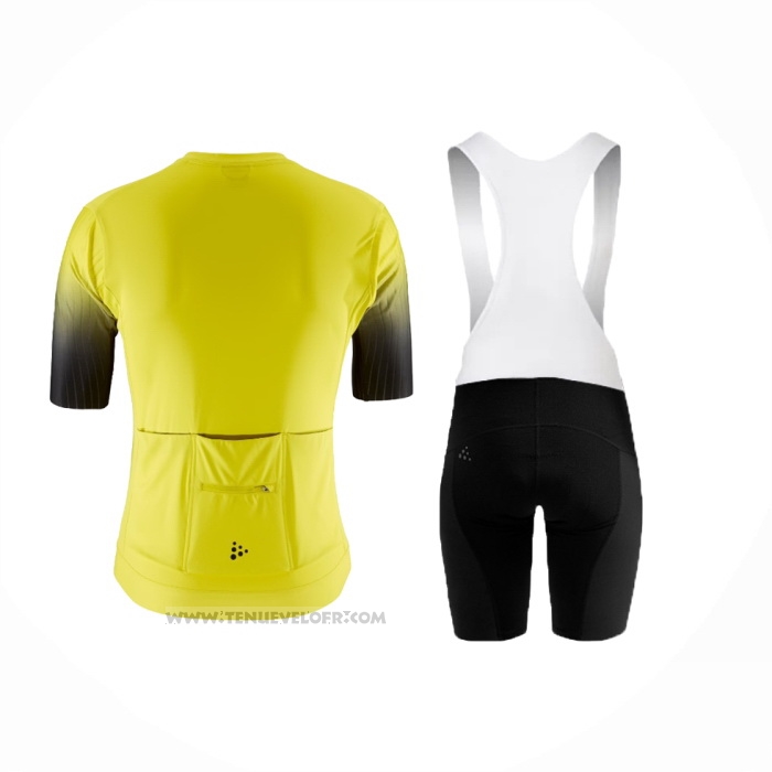 2024 Maillot Cyclisme Craft Jaune Manches Courtes Et Cuissard