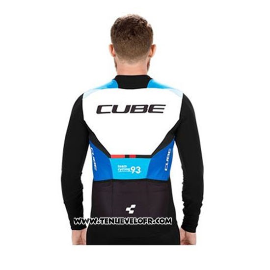 2020 Maillot Ciclismo Cube Noir Bleu Manches Longues et Cuissard