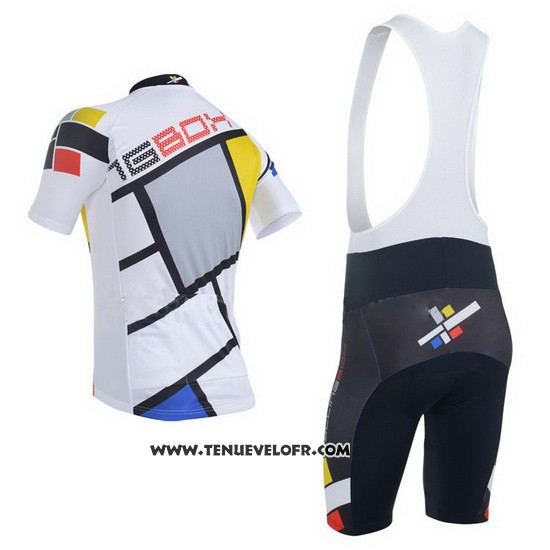 2014 Maillot Ciclismo Fox Cyclingbox Blanc Manches Courtes et Cuissard
