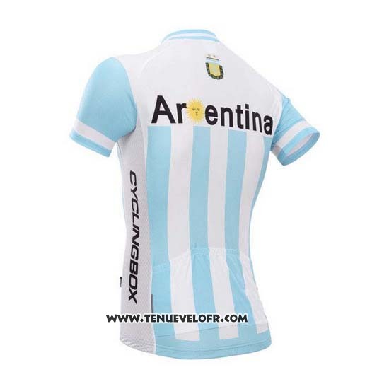 2014 Maillot Ciclismo Fox Cyclingbox Blanc et Azur Manches Courtes et Cuissard