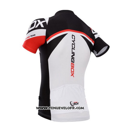 2014 Maillot Ciclismo Fox Cyclingbox Blanc et Noir Manches Courtes et Cuissard