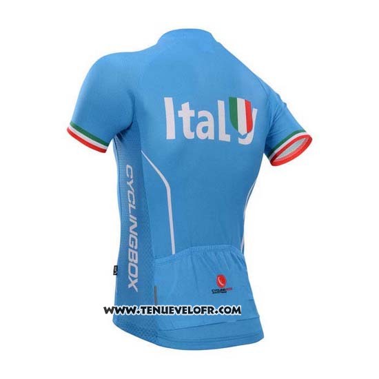 2014 Maillot Ciclismo Fox Cyclingbox Bleu Clair Manches Courtes et Cuissard