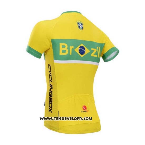2014 Maillot Ciclismo Fox Cyclingbox Jaune Manches Courtes et Cuissard