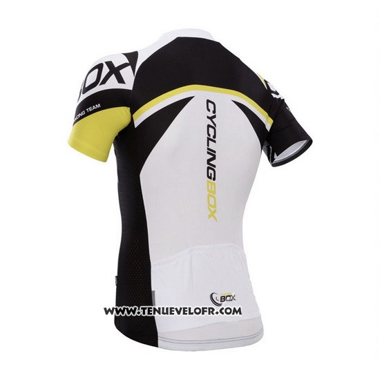2014 Maillot Ciclismo Fox Cyclingbox Jaune et Noir Manches Courtes et Cuissard