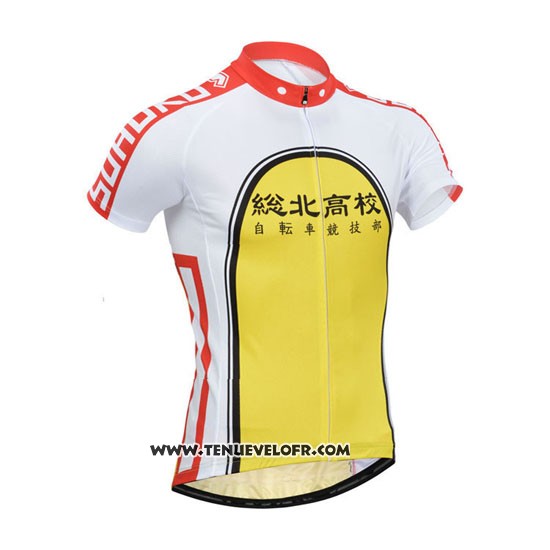 2014 Maillot Ciclismo Fox Cyclingbox Jaune et Rouge Manches Courtes et Cuissard