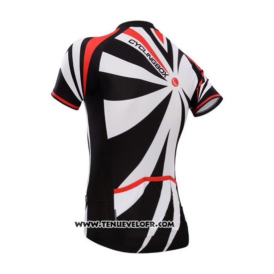 2014 Maillot Ciclismo Fox Cyclingbox Noir et Blanc Manches Courtes et Cuissard
