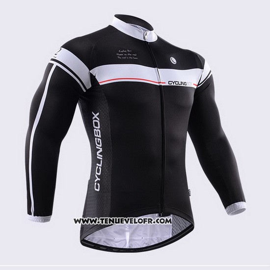 2014 Maillot Ciclismo Fox Cyclingbox Noir et Blanc Manches Longues et Cuissard
