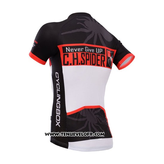 2014 Maillot Ciclismo Fox Cyclingbox Noir et Lumiere Blanc Manches Courtes et Cuissard
