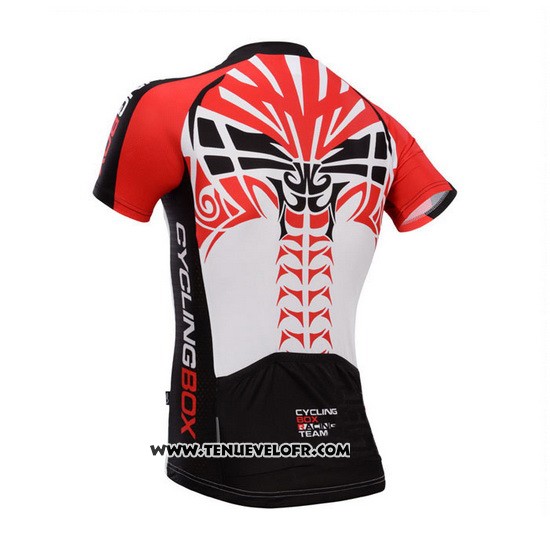 2014 Maillot Ciclismo Fox Cyclingbox Noir et Rouge Manches Courtes et Cuissard