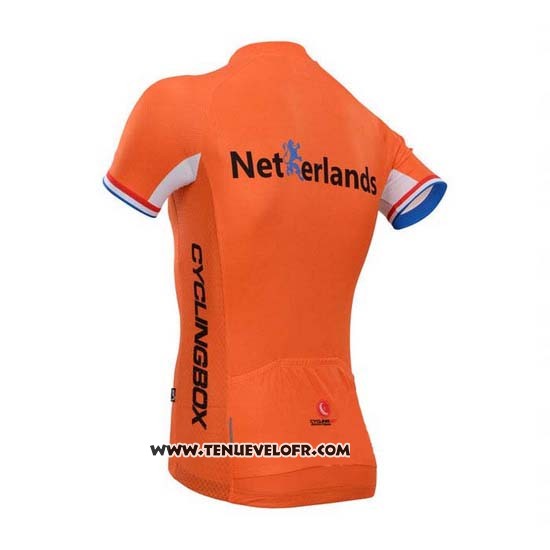 2014 Maillot Ciclismo Fox Cyclingbox Orange Manches Courtes et Cuissard