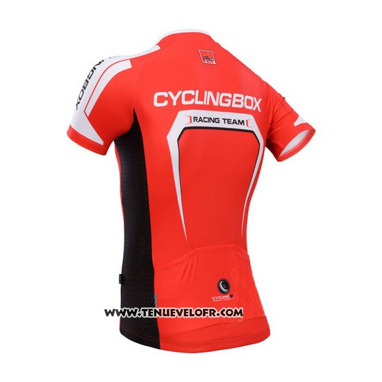 2014 Maillot Ciclismo Fox Cyclingbox Rouge et Blanc Manches Courtes et Cuissard