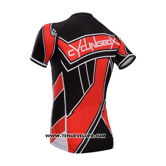 2014 Maillot Ciclismo Fox Cyclingbox Rouge et Noir Manches Courtes et Cuissard