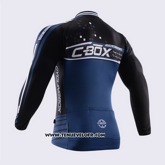 2015 Maillot Ciclismo Fox Cyclingbox Bleu Manches Longues et Cuissard
