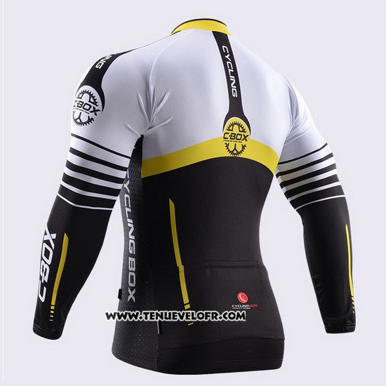 2015 Maillot Ciclismo Fox Cyclingbox Noir et Blanc Manches Longues et Cuissard