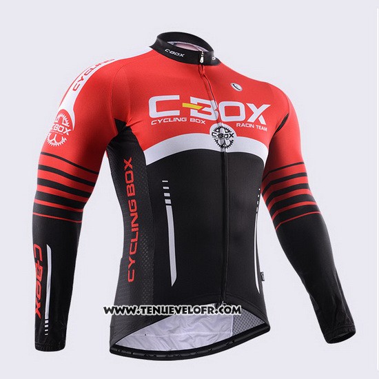 2015 Maillot Ciclismo Fox Cyclingbox Noir et Rouge Manches Longues et Cuissard