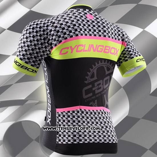 2015 Maillot Ciclismo Fox Cyclingbox Noir et Vert Manches Courtes et Cuissard