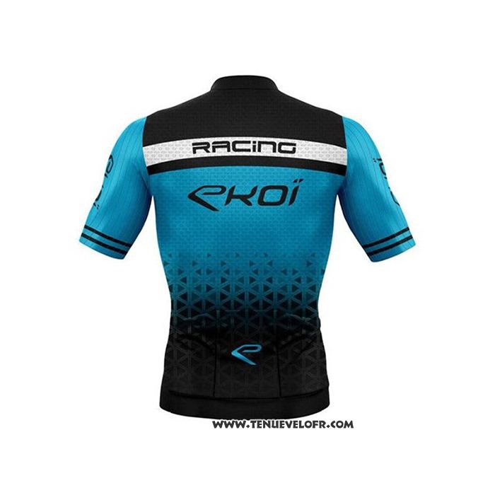 2020 Maillot Ciclismo EKOI Noir Bleu Manches Courtes et Cuissard