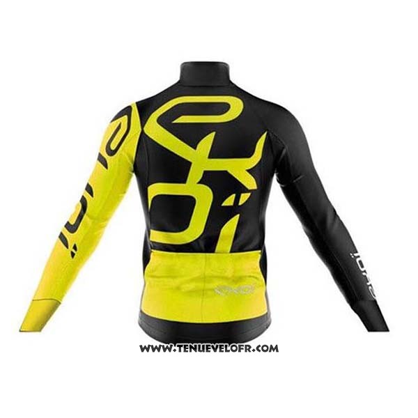 2020 Maillot Ciclismo EKOI Noir Jaune Manches Longues et Cuissard