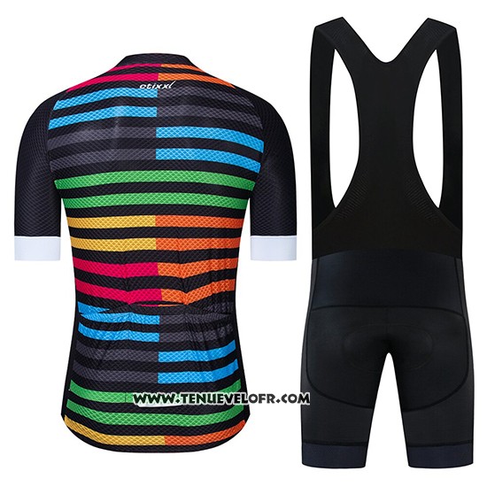 2019 Maillot Ciclismo Etixxl Noir Bleu Manches Courtes et Cuissard