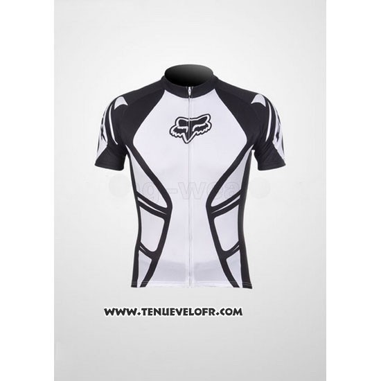 2011 Maillot Ciclismo Fox Blanc et Noir Manches Courtes et Cuissard