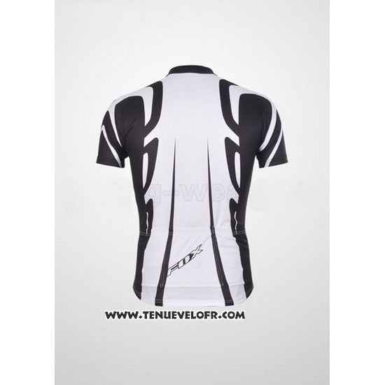 2011 Maillot Ciclismo Fox Blanc et Noir Manches Courtes et Cuissard
