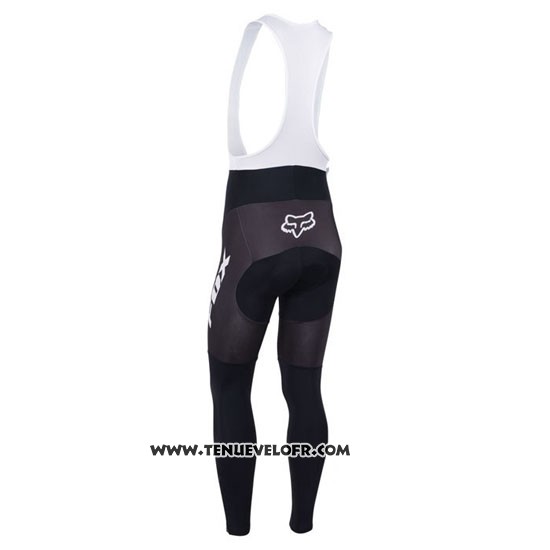 2013 Maillot Ciclismo Fox Blanc et Rouge Manches Longues et Cuissard