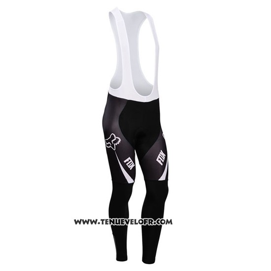 2014 Maillot Ciclismo Fox Azur et Noir Manches Longues et Cuissard
