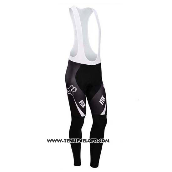 2014 Maillot Ciclismo Fox Blanc et Noir Manches Longues et Cuissard