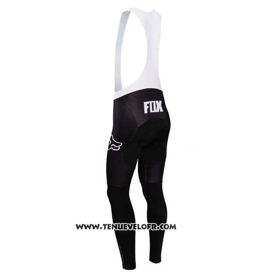2014 Maillot Ciclismo Fox Blanc et Noir Manches Longues et Cuissard