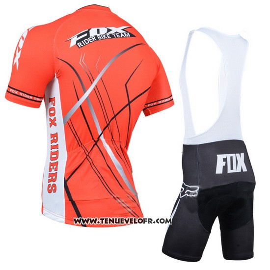 2014 Maillot Ciclismo Fox Orange Manches Courtes et Cuissard